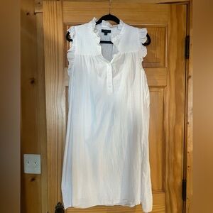 J. Crew Garden Dress White Sleeveless Ruffle